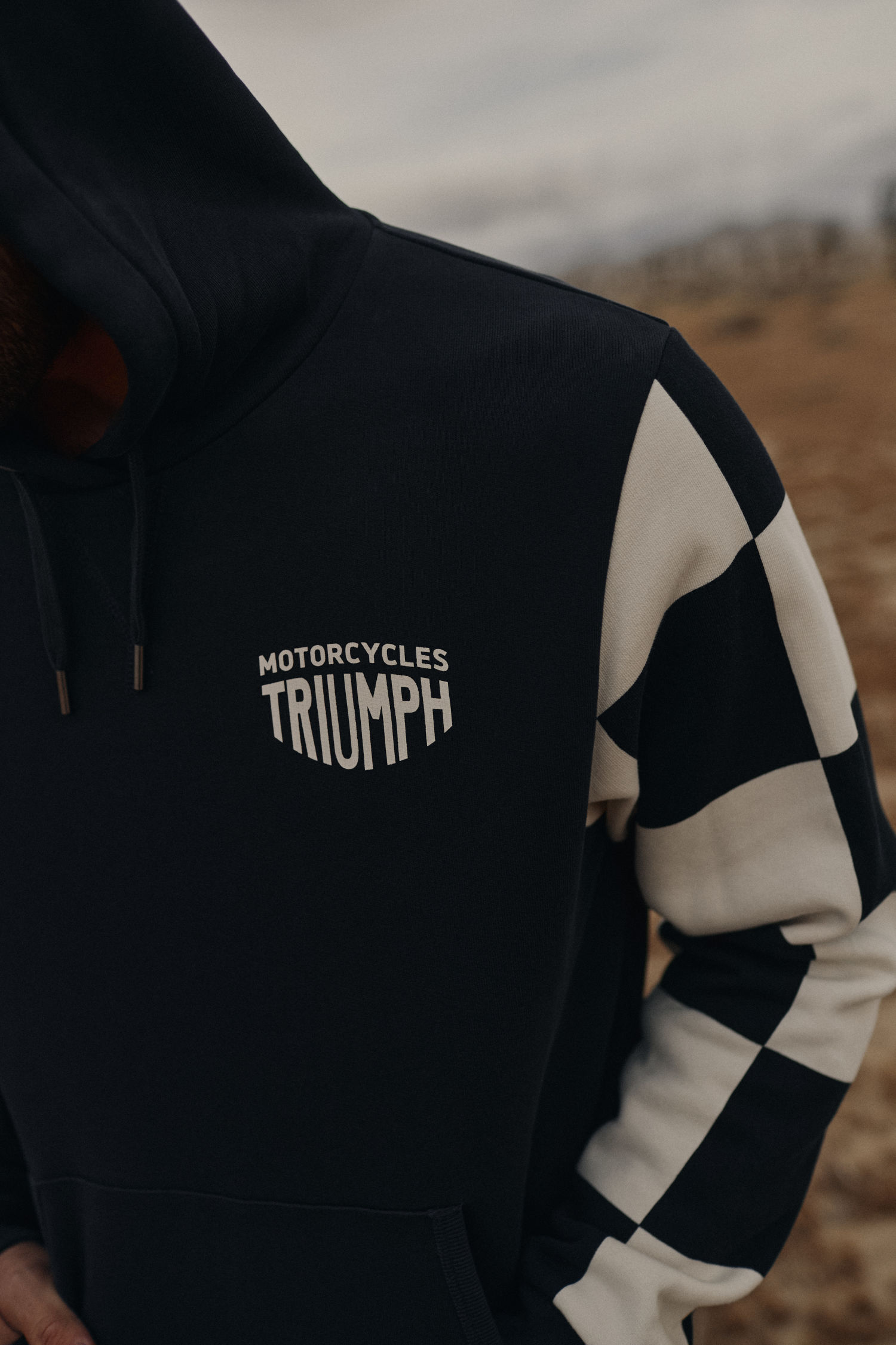 Haytham Checkerboard Hoodie in Black Casual Clothing
